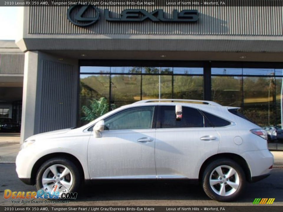 2010 Lexus RX 350 AWD Tungsten Silver Pearl / Light Gray/Espresso Birds-Eye Maple Photo #2
