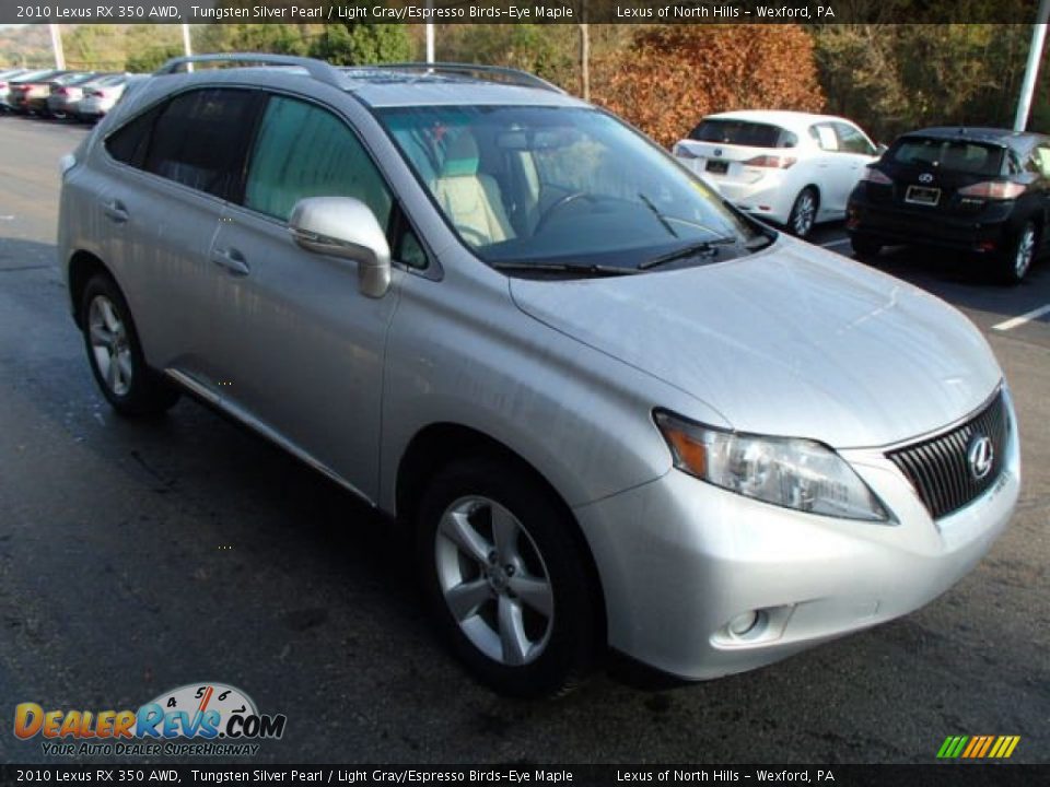 2010 Lexus RX 350 AWD Tungsten Silver Pearl / Light Gray/Espresso Birds-Eye Maple Photo #4