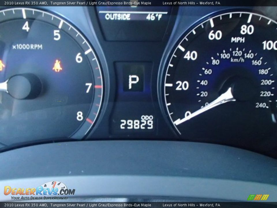 2010 Lexus RX 350 AWD Tungsten Silver Pearl / Light Gray/Espresso Birds-Eye Maple Photo #19