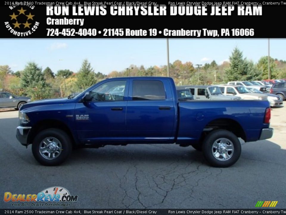 2014 Ram 2500 Tradesman Crew Cab 4x4 Blue Streak Pearl Coat / Black/Diesel Gray Photo #1