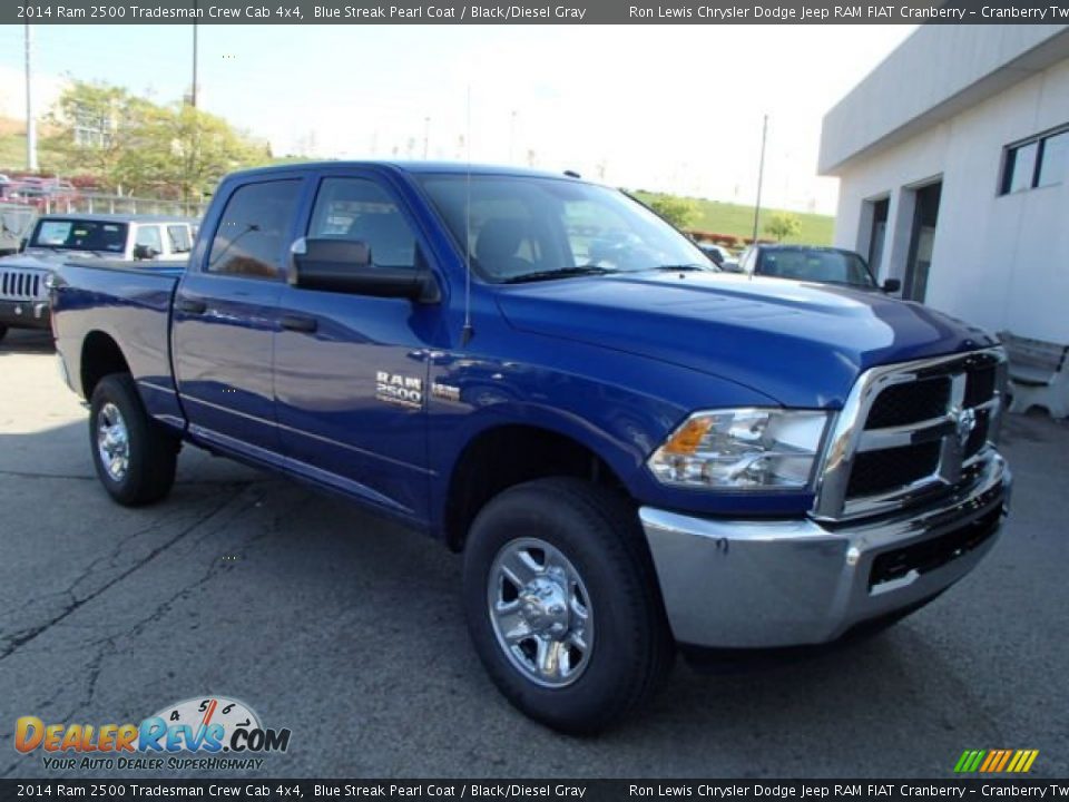 2014 Ram 2500 Tradesman Crew Cab 4x4 Blue Streak Pearl Coat / Black/Diesel Gray Photo #4