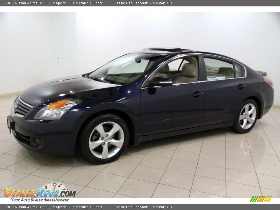 2008 Nissan Altima 3.5 SL Majestic Blue Metallic / Blond Photo #3
