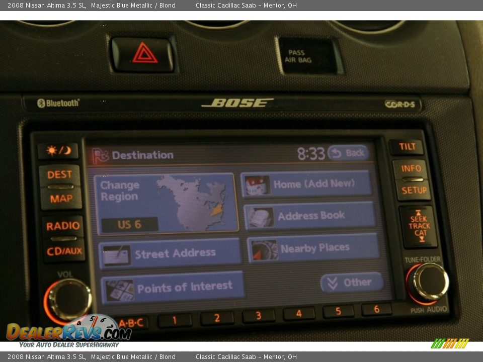 2008 Nissan Altima 3.5 SL Majestic Blue Metallic / Blond Photo #9