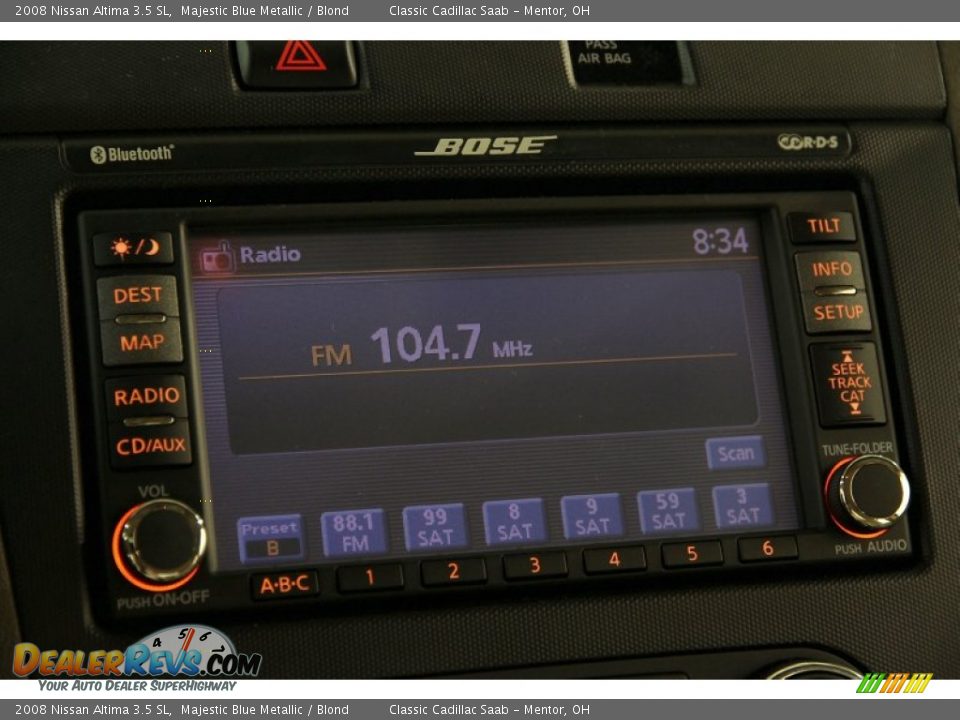 2008 Nissan Altima 3.5 SL Majestic Blue Metallic / Blond Photo #11