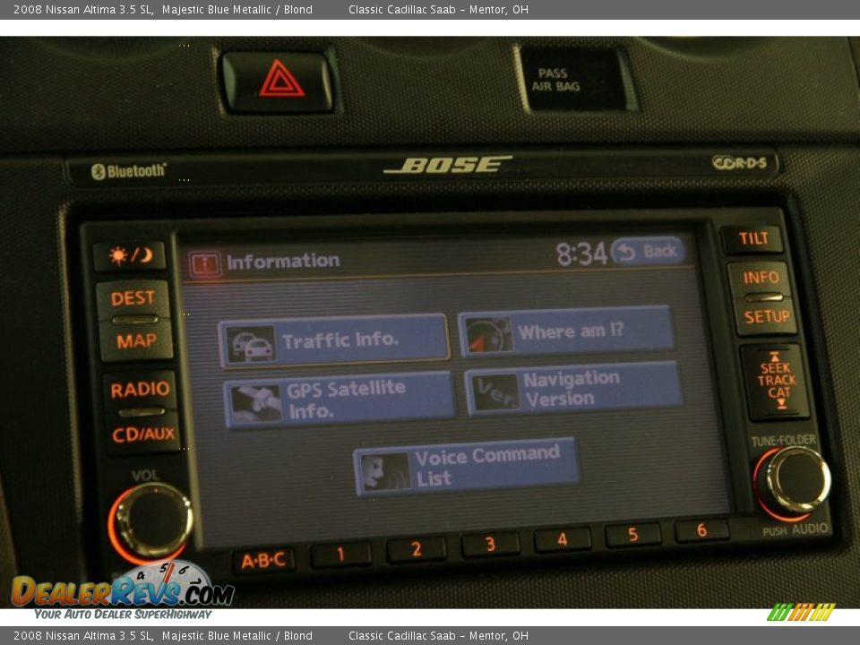 2008 Nissan Altima 3.5 SL Majestic Blue Metallic / Blond Photo #12