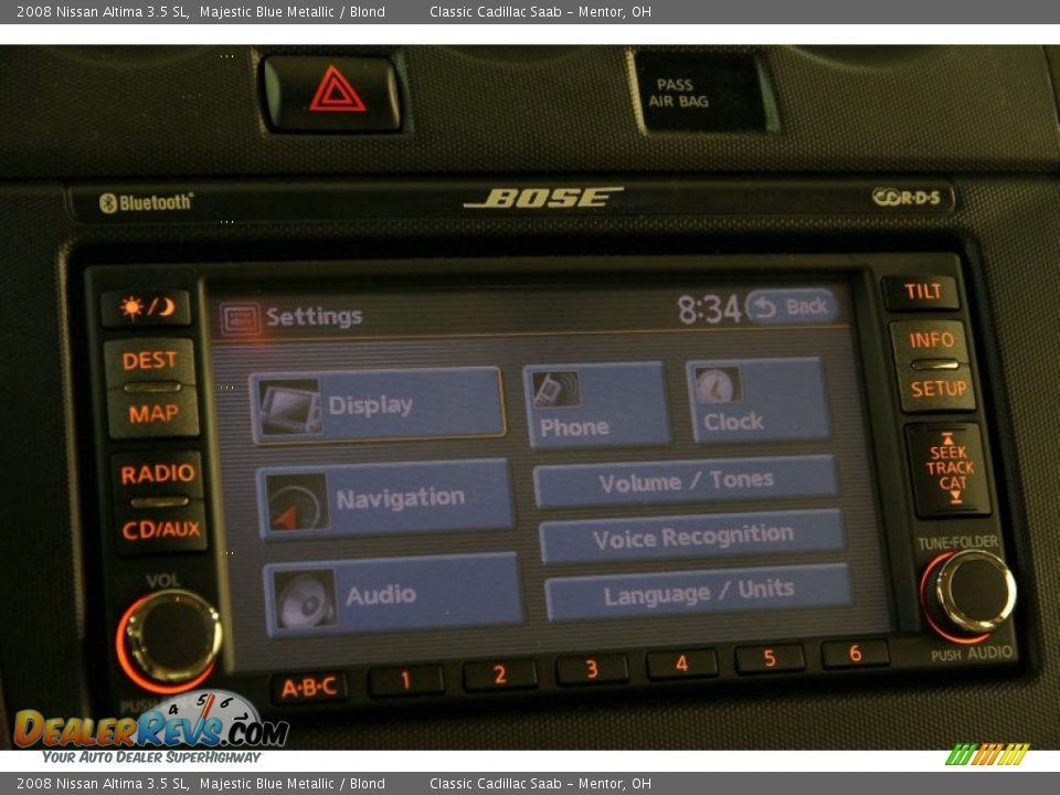 2008 Nissan Altima 3.5 SL Majestic Blue Metallic / Blond Photo #13