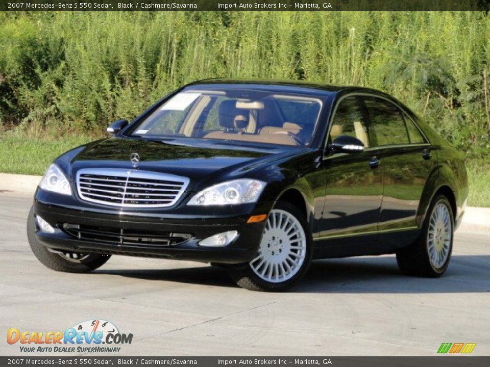 2007 Mercedes-Benz S 550 Sedan Black / Cashmere/Savanna Photo #2