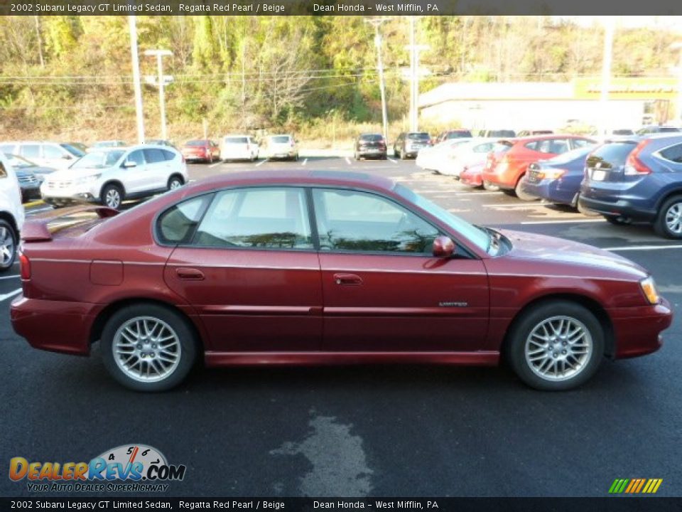 2002 Subaru Legacy GT Limited Sedan Regatta Red Pearl / Beige Photo #2