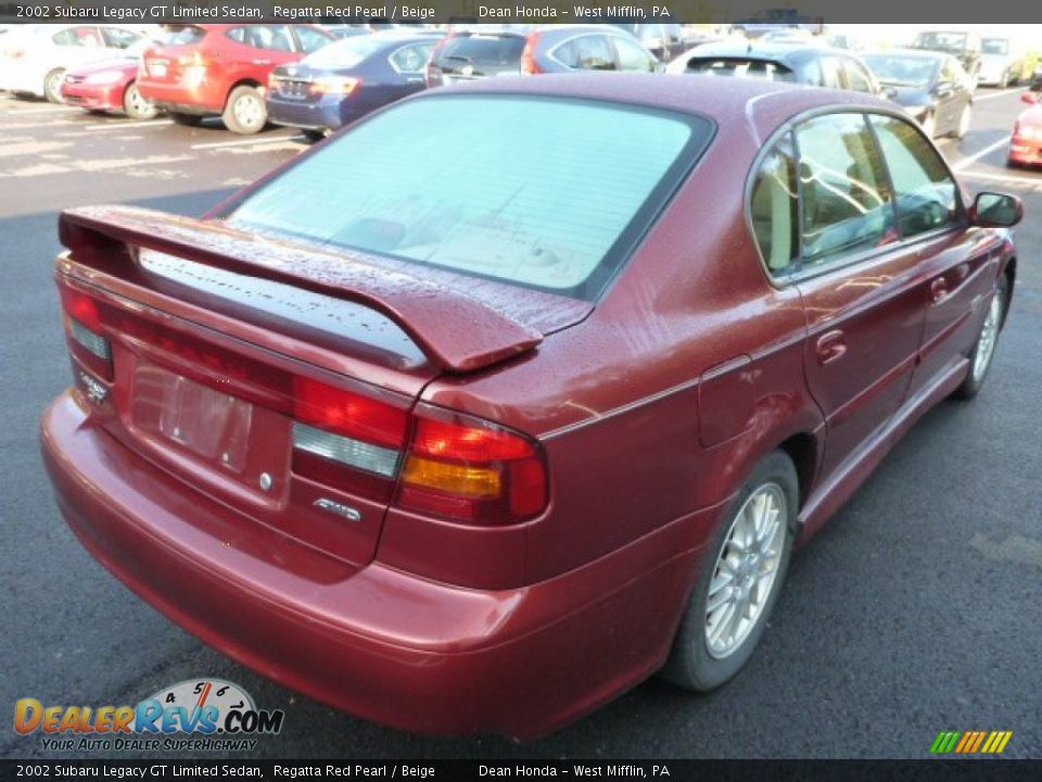 2002 Subaru Legacy GT Limited Sedan Regatta Red Pearl / Beige Photo #3