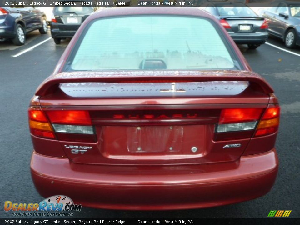 2002 Subaru Legacy GT Limited Sedan Regatta Red Pearl / Beige Photo #4