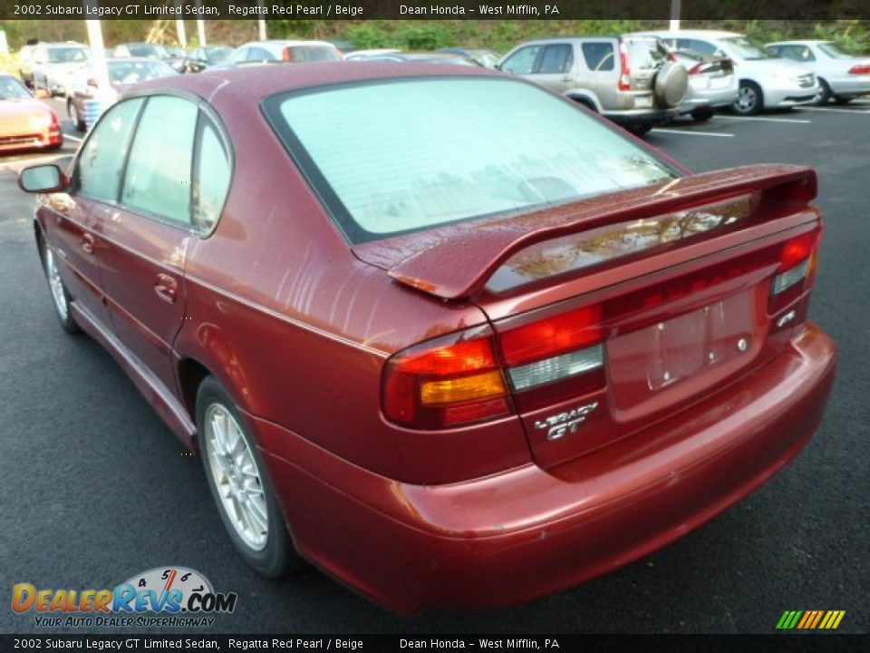2002 Subaru Legacy GT Limited Sedan Regatta Red Pearl / Beige Photo #5