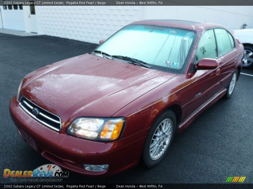 2002 Subaru Legacy GT Limited Sedan Regatta Red Pearl / Beige Photo #7
