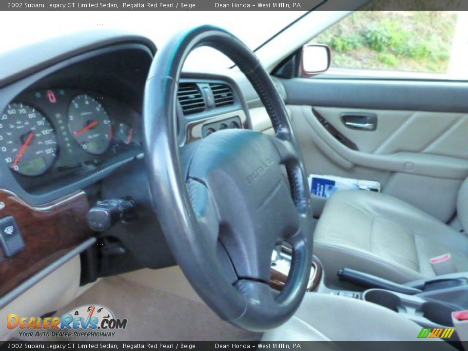 2002 Subaru Legacy GT Limited Sedan Regatta Red Pearl / Beige Photo #17