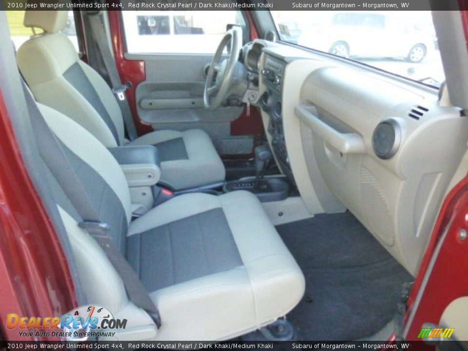 2010 Jeep Wrangler Unlimited Sport 4x4 Red Rock Crystal Pearl / Dark Khaki/Medium Khaki Photo #4