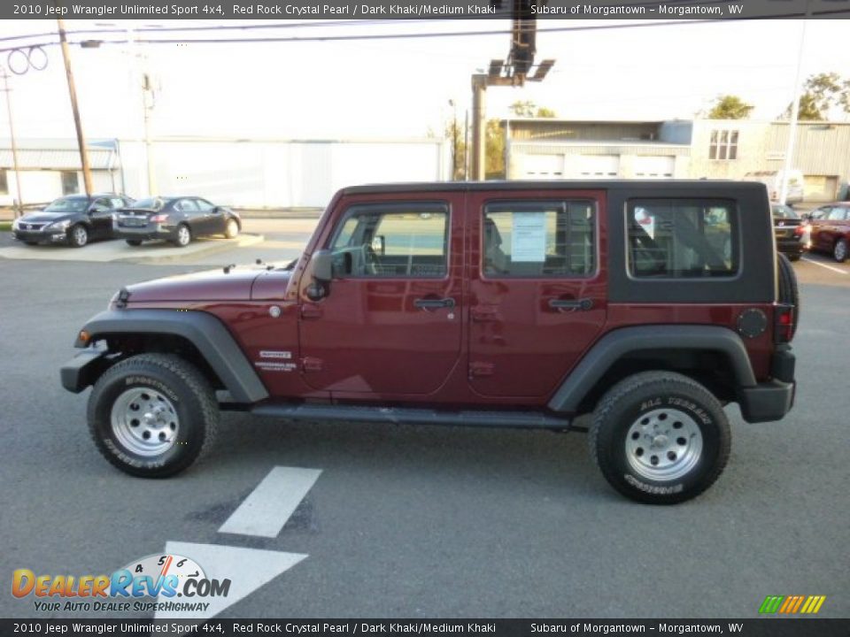2010 Jeep Wrangler Unlimited Sport 4x4 Red Rock Crystal Pearl / Dark Khaki/Medium Khaki Photo #8