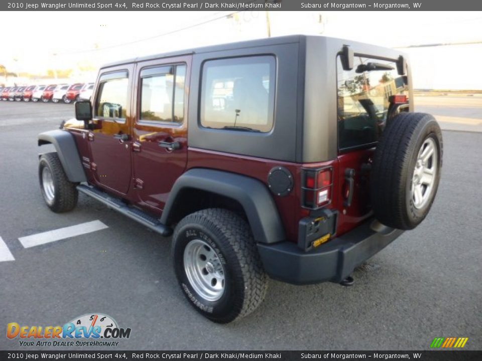 2010 Jeep Wrangler Unlimited Sport 4x4 Red Rock Crystal Pearl / Dark Khaki/Medium Khaki Photo #9