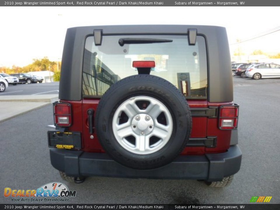 2010 Jeep Wrangler Unlimited Sport 4x4 Red Rock Crystal Pearl / Dark Khaki/Medium Khaki Photo #10