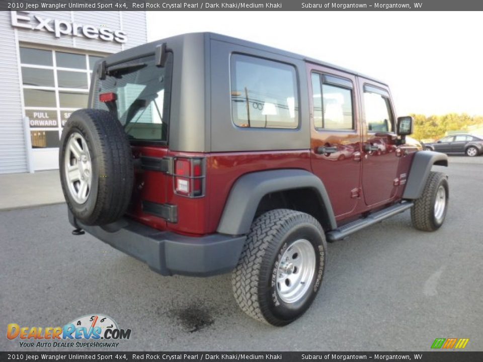 2010 Jeep Wrangler Unlimited Sport 4x4 Red Rock Crystal Pearl / Dark Khaki/Medium Khaki Photo #11