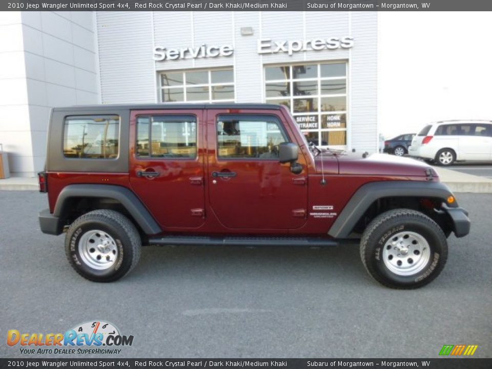 2010 Jeep Wrangler Unlimited Sport 4x4 Red Rock Crystal Pearl / Dark Khaki/Medium Khaki Photo #12