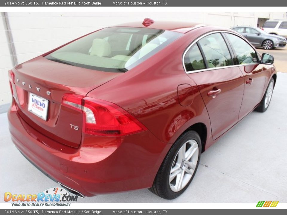 2014 Volvo S60 T5 Flamenco Red Metallic / Soft Beige Photo #7