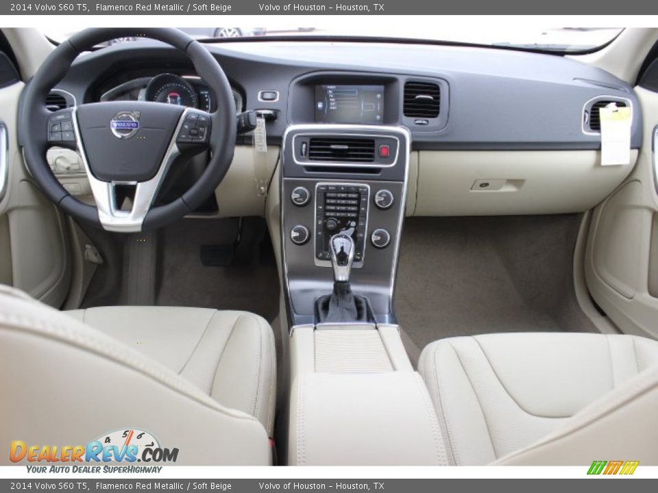 2014 Volvo S60 T5 Flamenco Red Metallic / Soft Beige Photo #27