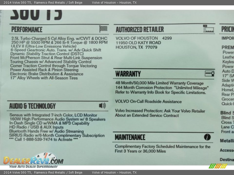 2014 Volvo S60 T5 Flamenco Red Metallic / Soft Beige Photo #34