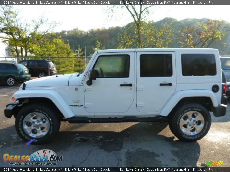 2014 Jeep Wrangler Unlimited Sahara 4x4 Bright White / Black/Dark Saddle Photo #2