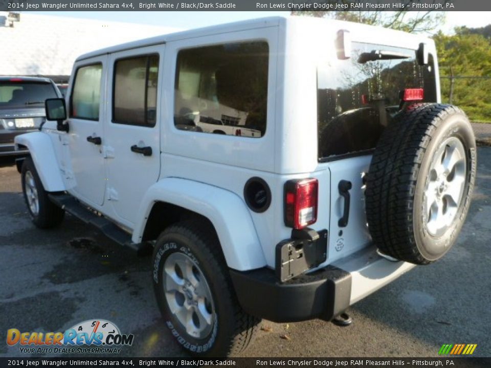 2014 Jeep Wrangler Unlimited Sahara 4x4 Bright White / Black/Dark Saddle Photo #3