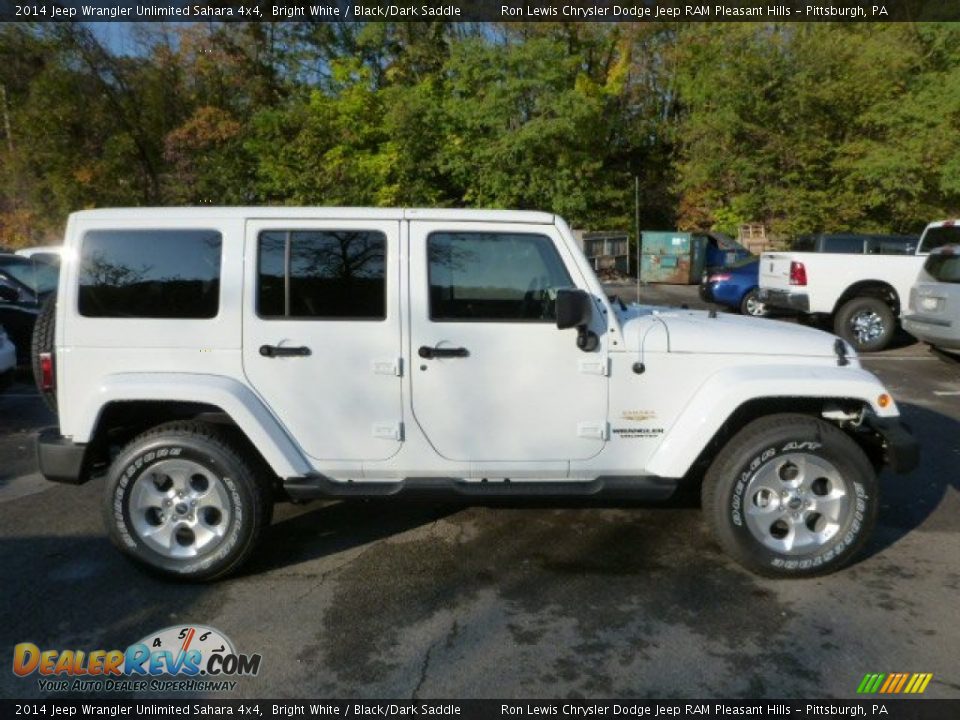 2014 Jeep Wrangler Unlimited Sahara 4x4 Bright White / Black/Dark Saddle Photo #6