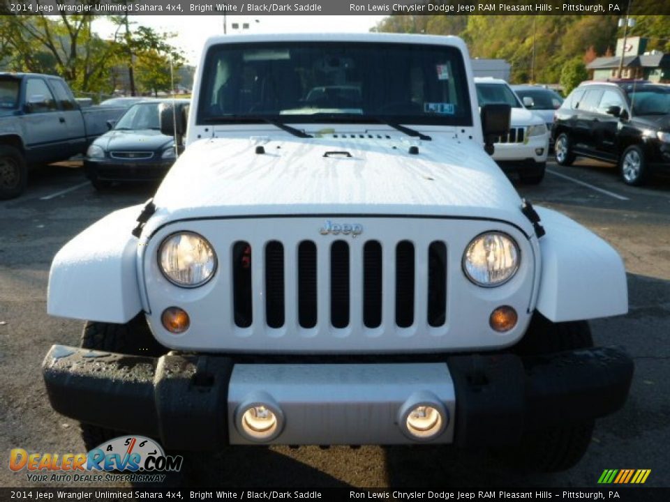 2014 Jeep Wrangler Unlimited Sahara 4x4 Bright White / Black/Dark Saddle Photo #10