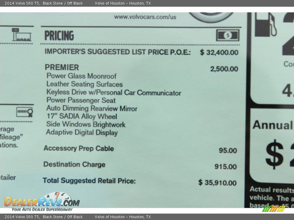 2014 Volvo S60 T5 Black Stone / Off Black Photo #31