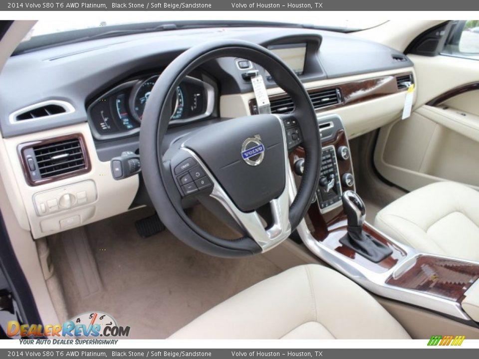 Soft Beige/Sandstone Interior - 2014 Volvo S80 T6 AWD Platinum Photo #11