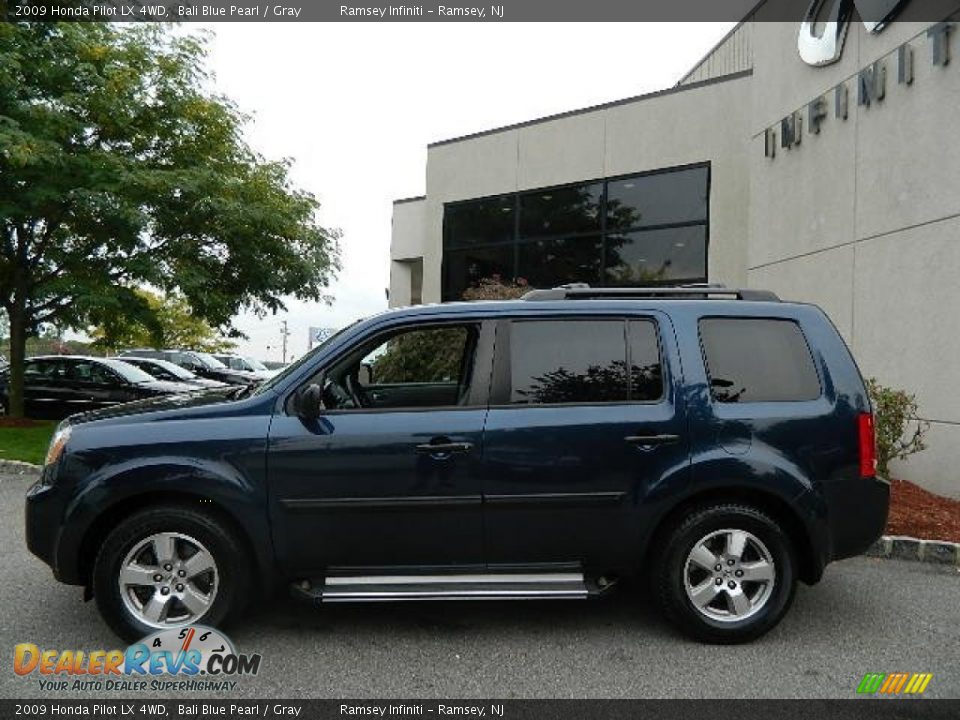 2009 Honda Pilot LX 4WD Bali Blue Pearl / Gray Photo #4