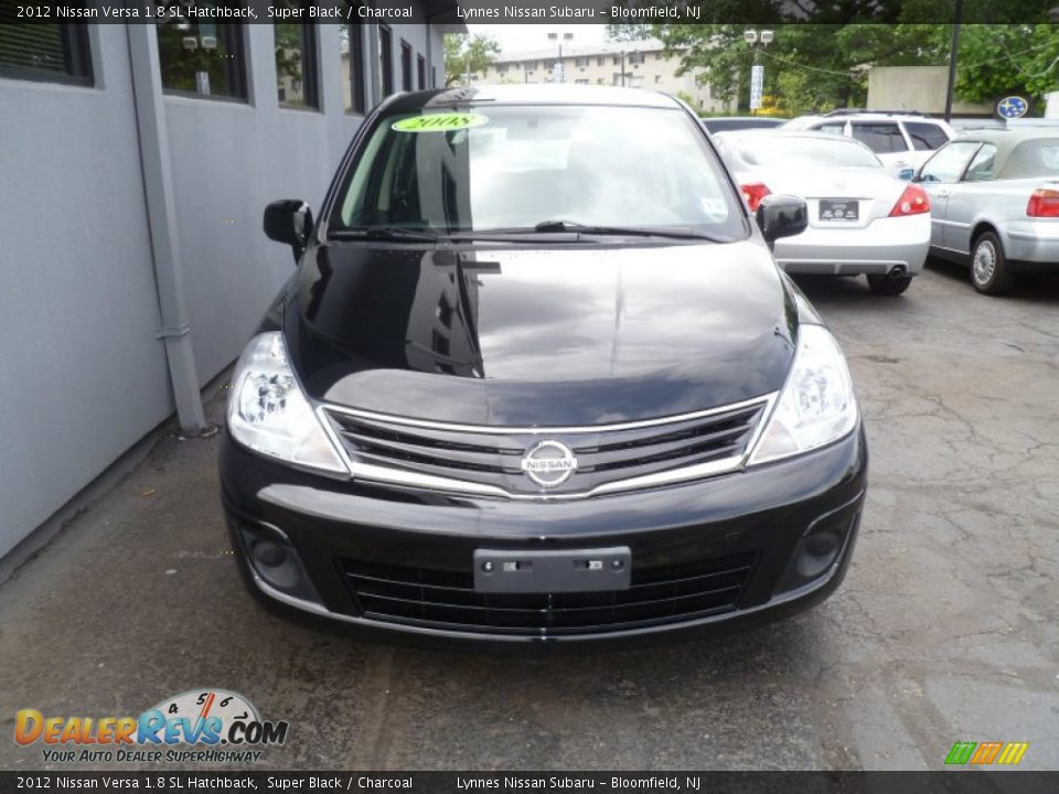 2012 Nissan Versa 1.8 SL Hatchback Super Black / Charcoal Photo #2