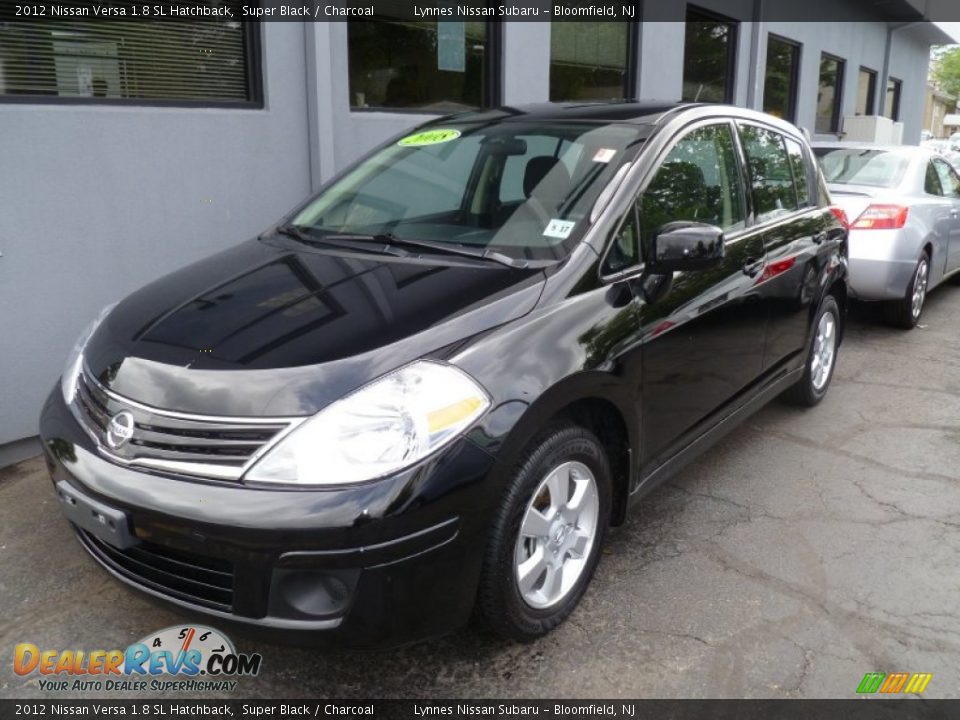 2012 Nissan Versa 1.8 SL Hatchback Super Black / Charcoal Photo #3