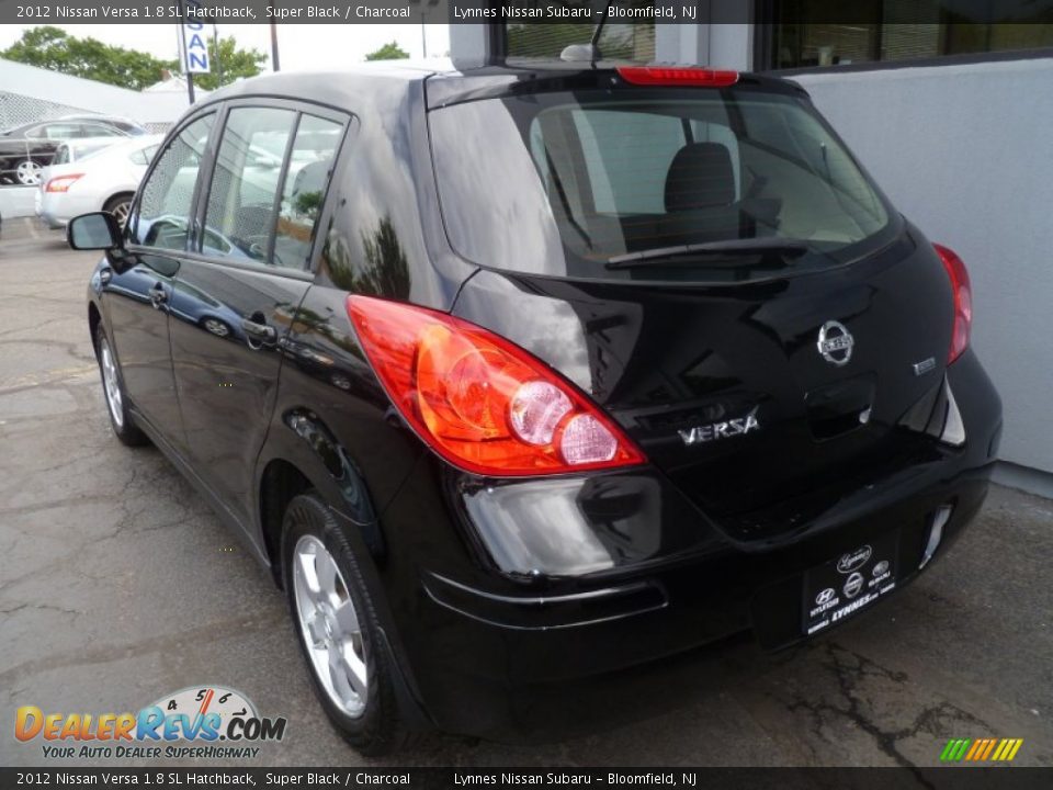 2012 Nissan Versa 1.8 SL Hatchback Super Black / Charcoal Photo #7