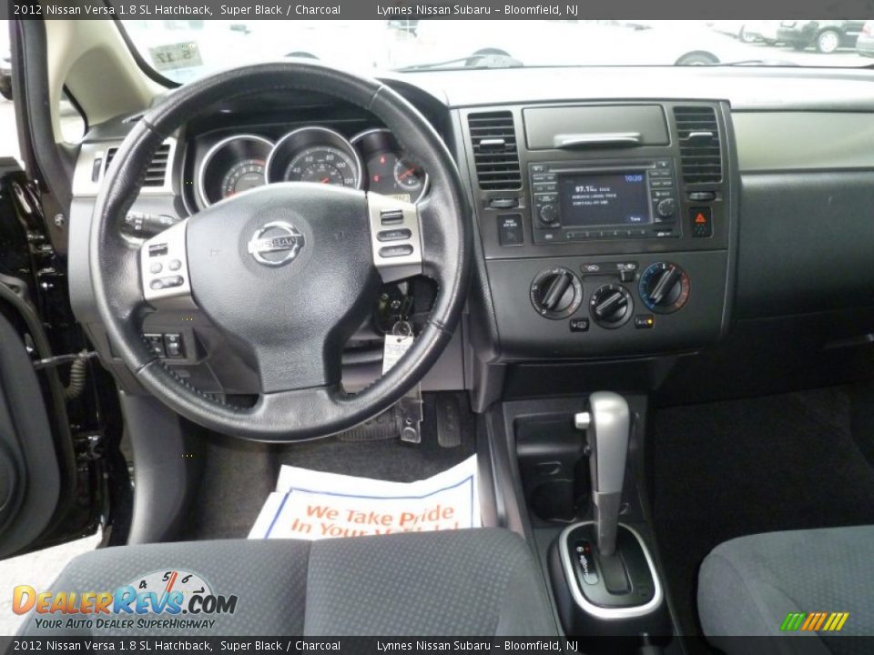 2012 Nissan Versa 1.8 SL Hatchback Super Black / Charcoal Photo #14
