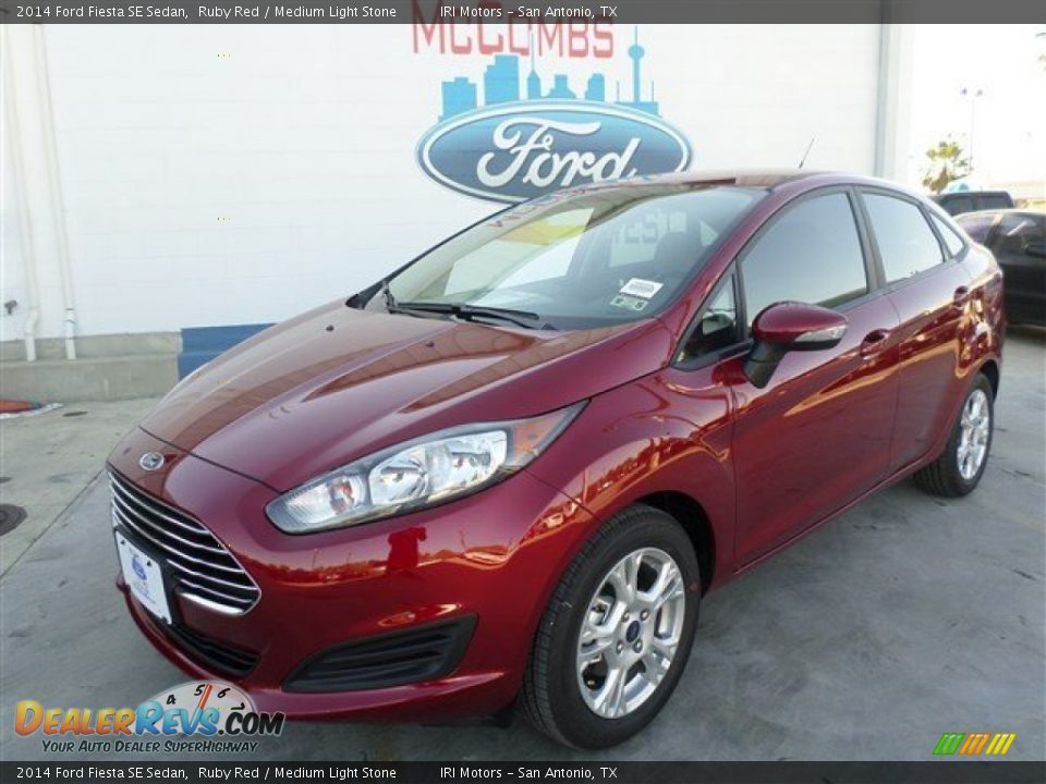2014 Ford Fiesta SE Sedan Ruby Red / Medium Light Stone Photo #1