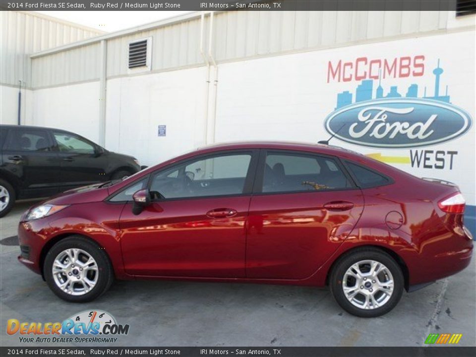 2014 Ford Fiesta SE Sedan Ruby Red / Medium Light Stone Photo #2