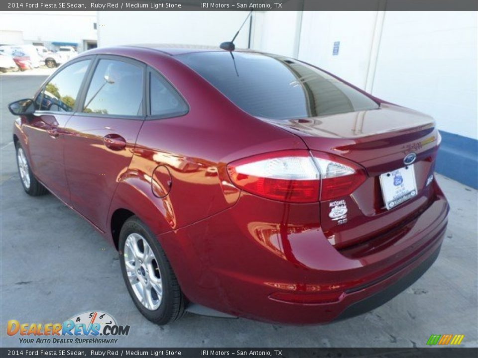 2014 Ford Fiesta SE Sedan Ruby Red / Medium Light Stone Photo #3