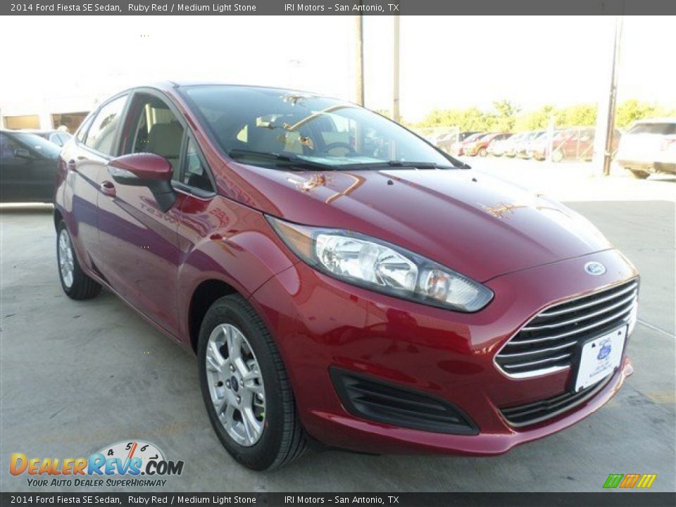 2014 Ford Fiesta SE Sedan Ruby Red / Medium Light Stone Photo #7