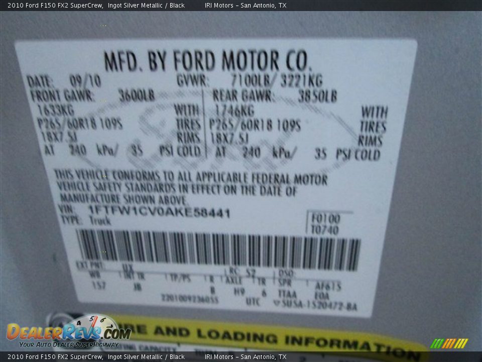 2010 Ford F150 FX2 SuperCrew Ingot Silver Metallic / Black Photo #17