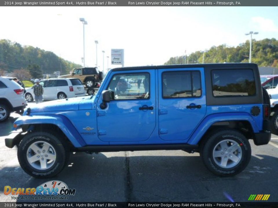 2014 Jeep Wrangler Unlimited Sport 4x4 Hydro Blue Pearl / Black Photo #2