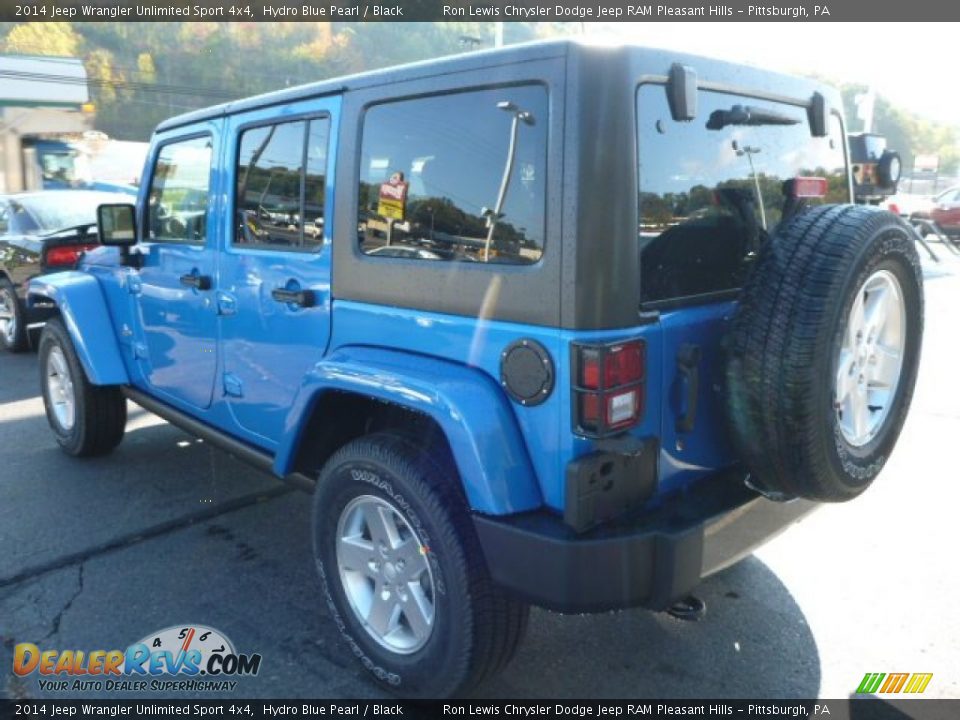 2014 Jeep Wrangler Unlimited Sport 4x4 Hydro Blue Pearl / Black Photo #3