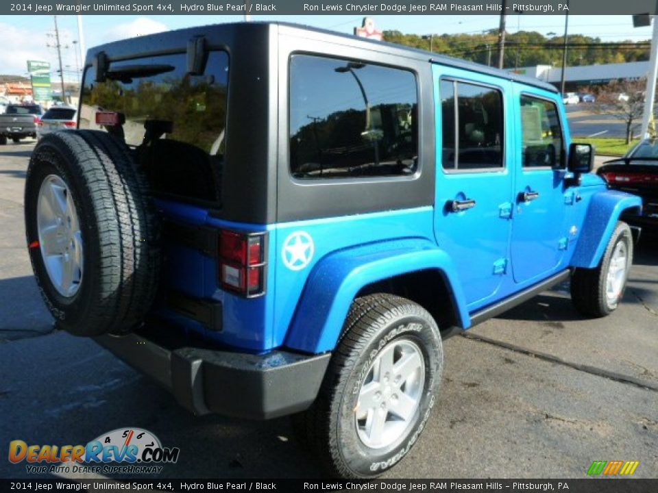 2014 Jeep Wrangler Unlimited Sport 4x4 Hydro Blue Pearl / Black Photo #5