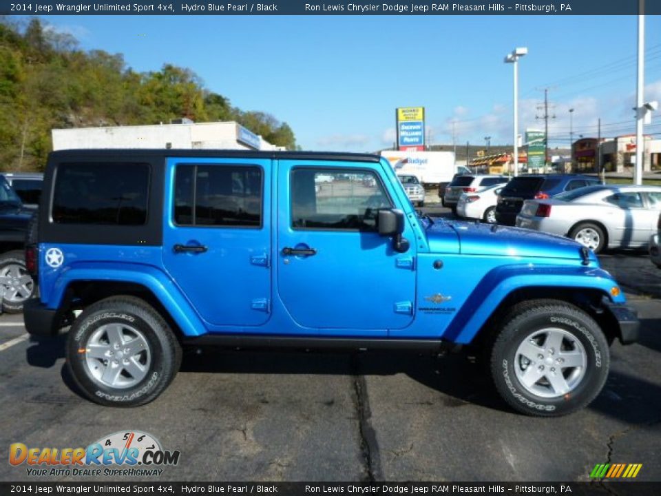 2014 Jeep Wrangler Unlimited Sport 4x4 Hydro Blue Pearl / Black Photo #6