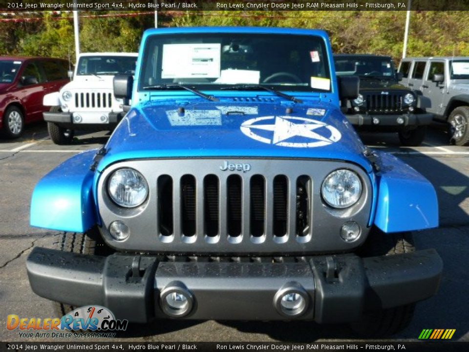 2014 Jeep Wrangler Unlimited Sport 4x4 Hydro Blue Pearl / Black Photo #10