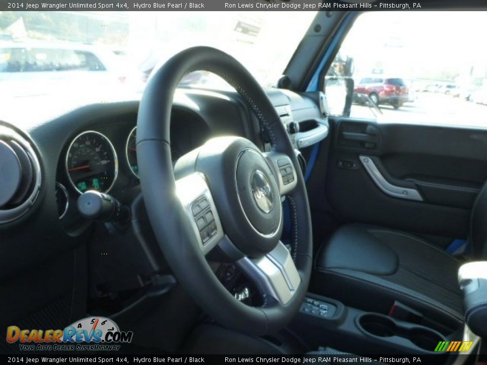 2014 Jeep Wrangler Unlimited Sport 4x4 Hydro Blue Pearl / Black Photo #17