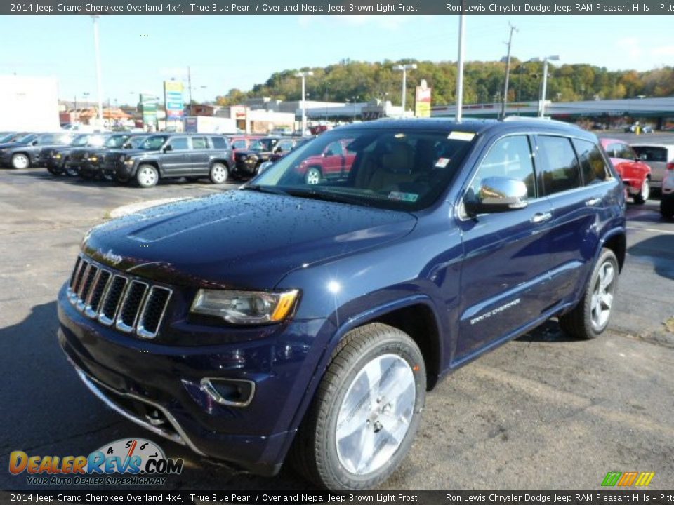 2014 Jeep Grand Cherokee Overland 4x4 True Blue Pearl / Overland Nepal Jeep Brown Light Frost Photo #1