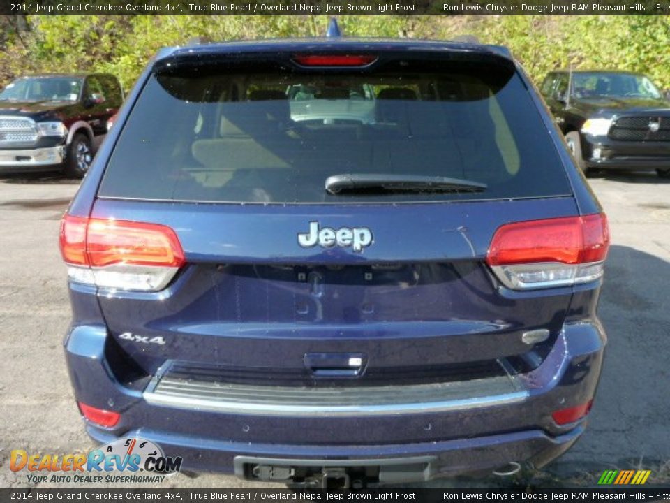 2014 Jeep Grand Cherokee Overland 4x4 True Blue Pearl / Overland Nepal Jeep Brown Light Frost Photo #4